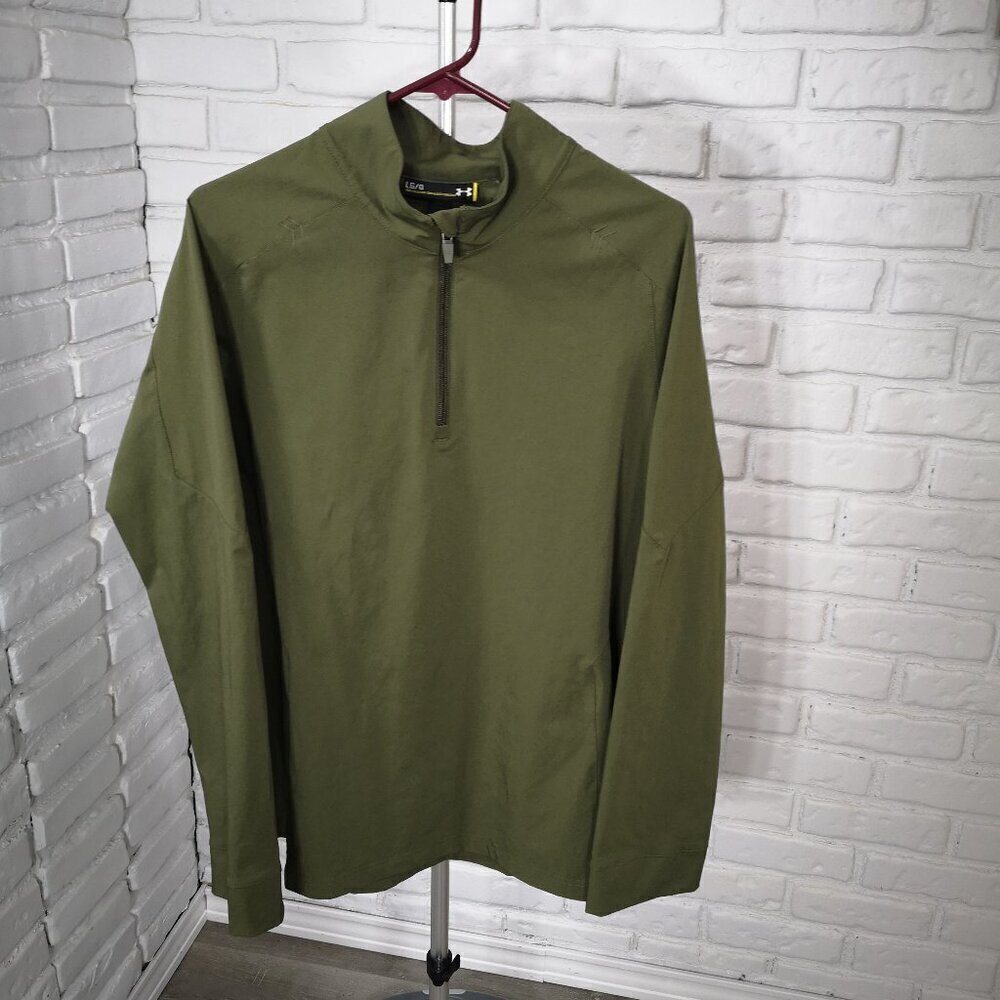 Under Armour Ladies Size Large Army Green Coldgear Infrared 1/4 Zip Jacket
